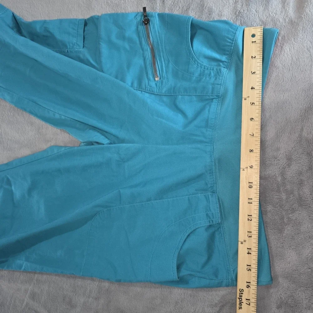 Beyond Scrubs Womens Pants Blue Pink Size PM Pull‎ On Elastic Waist Pockets